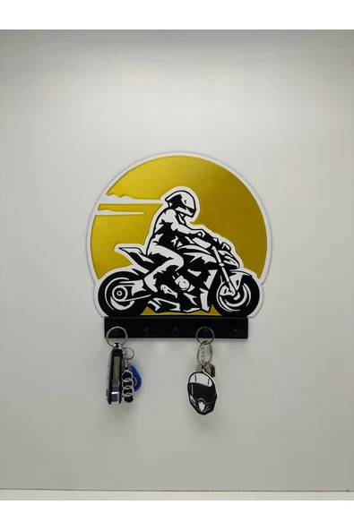 3D Dekoratif Motorcu Anahtar Askılığı V2 ürün görseli 1
