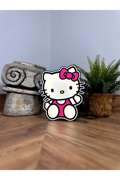 Butik Hello Kitty Masa Üstü Dekoratif Led Lamba - Resim 3