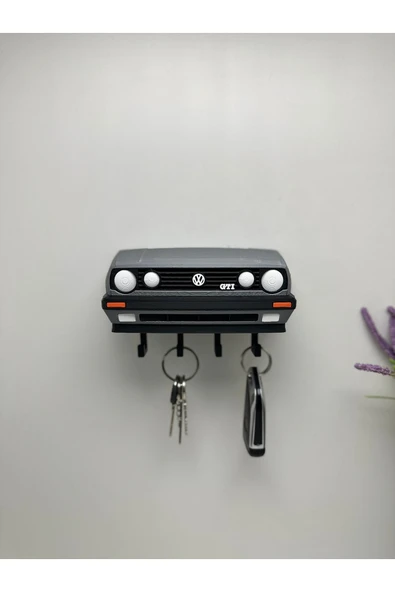 3D Baskı Dekoratif Volkswagen Golf Mk2 Model Tasarımlı Anahtar Askılığı ürün görseli 1