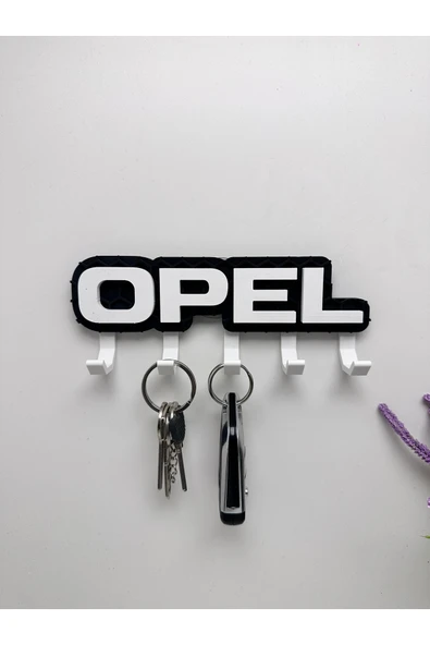 3D Baskı Dekoratif Opel Model Tasarımlı Beyaz Renk Anahtar Askılığı ürün görseli 1