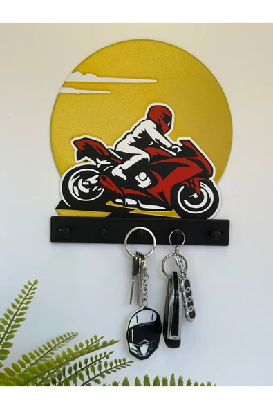 3D Dekoratif Motorcu Anahtar Askılığı V4 ürün görseli 1