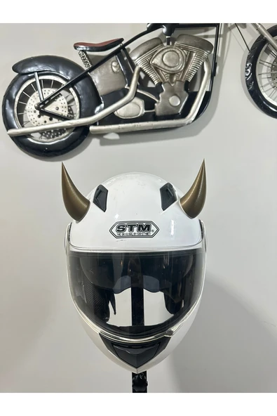 Butik Motor & Motosiklet Gold Şeytan Boynuzu Kask Dış Aksesuar ürün görseli 1