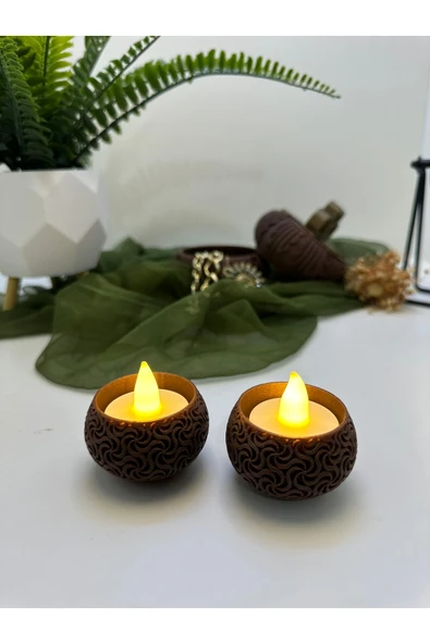Butik Mumluk Geometrik Desenli 2'li 3d Baskı ürün görseli 1