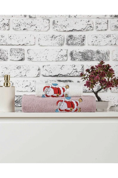 Mira Home Banyo Havlusu Takımı Noel Baba  Nakışlı ürün görseli 1