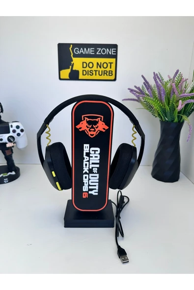 Butik 3d Baskı Call Of Duty Black Ops 6 Tasarımlı Ledli Kulaklık Tutucu ürün görseli 1
