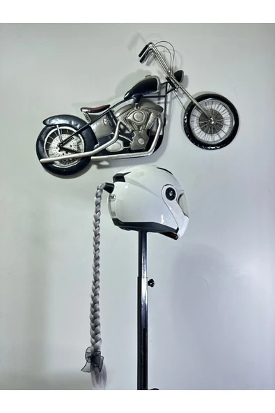 Butik Motor & Motosiklet Gri Renk Saç Kask Dış Aksesuarı ürün görseli 1