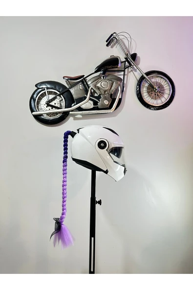Butik Motor & Motosiklet Mor Renk Ombreli Saç Kask Dış Aksesuarı ürün görseli 1