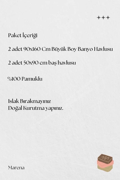 4 Parça Büyük Boy Banyo Havlu Takımı %100 Pamuklu Marena Mavi Pudra ürün görseli 1