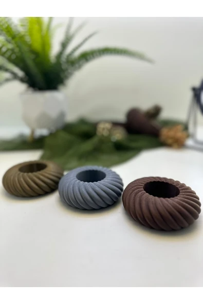 Butik Mumluk Spiral Şekilli 3'lü Set 3d Baskı - Resim 3