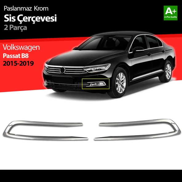 VW Passat B8 Krom Sis Farı Çerçevesi 2 Parça 2015 2016 2017 2018 2019 ürün görseli 1