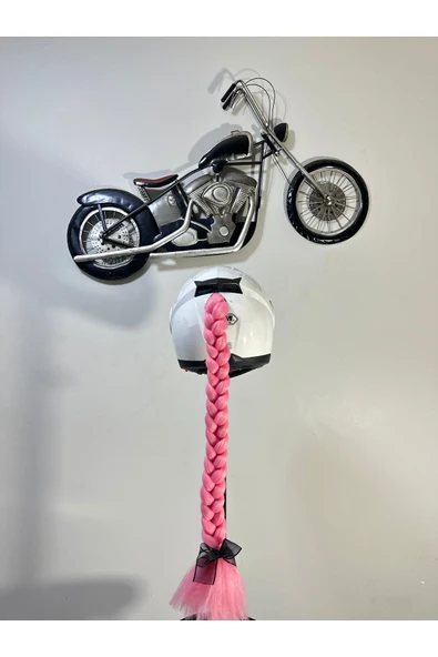Butik Motor & Motosiklet Pembe Örgü Saç Kask Dış Aksesuarı ürün görseli 1