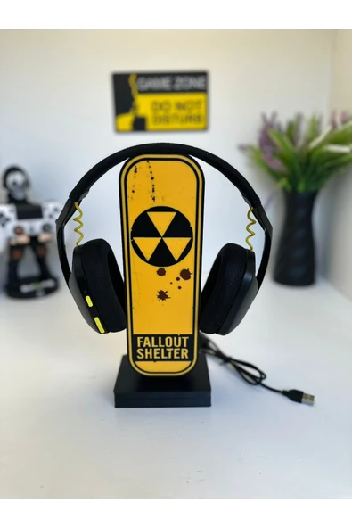 Butik 3d Baskı Fallout Shelter Tasarımlı Ledli Kulaklık Tutucu ürün görseli 1