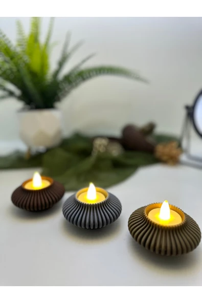 Butik Mumluk Modern Tasarımlı 3'lü Set 3d Baskı ürün görseli 1