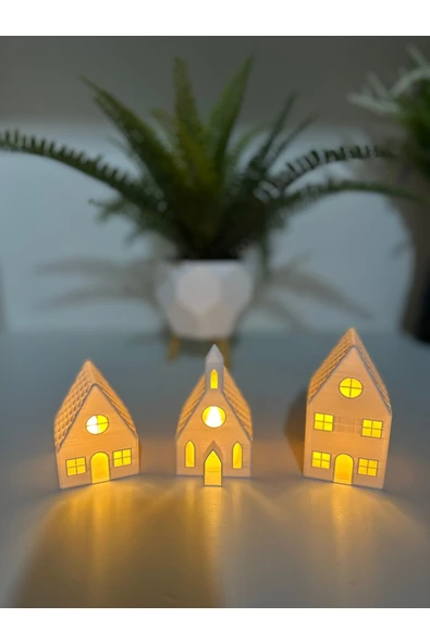Butik Mumluk 3 'lü Ev Tasarımlı 3d Baskı - Resim 3