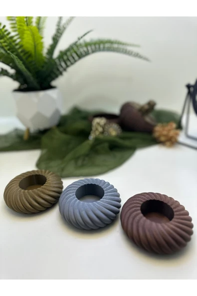 Butik Mumluk Spiral Şekilli 3'lü Set 3d Baskı - Resim 2