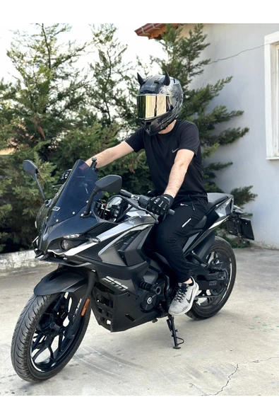 Butik Motor & Motosiklet Siyah Şeytan Boynuzu Kask Dış Aksesuar ürün görseli 1