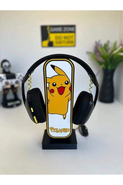 Butik 3d Baskı Pikachu Tasarımlı Ledli Kulaklık Tutucu ürün görseli 1