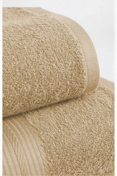 2 Parça Battal Lüks Premium Banyo Spa Havlu Takımı 90x170 Cm Bej ürün görseli 1
