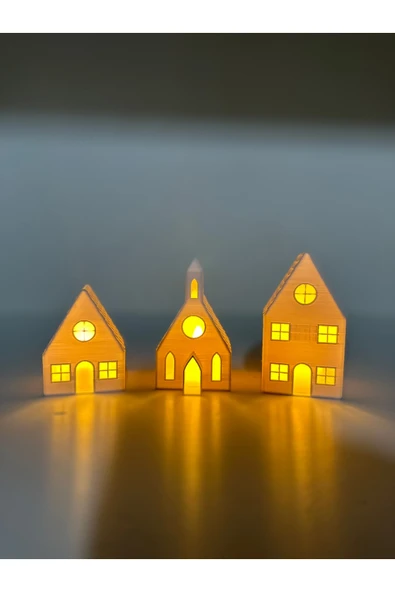 Butik Mumluk 3 'lü Ev Tasarımlı 3d Baskı ürün görseli 1