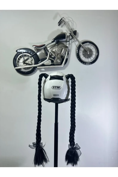 Butik Motor & Motosiklet Çift Siyah Örgü Saç Kask Dış Aksesuarı ürün görseli 1