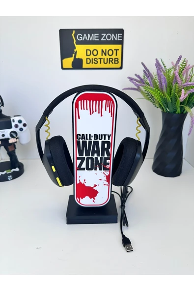 Butik 3d Baskı Call Of Duty Tasarımlı Ledli Kulaklık Tutucu ürün görseli 1