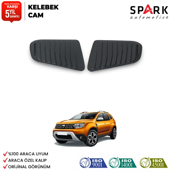 Dacia Duster 2018-2024 Yıl Aralığı Uyumlu Plastik Kelebek Cam 2 Parça ürün görseli 1