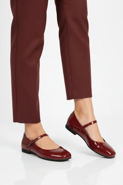 Pierre Cardin Bordo Rugan Bantlı Hafif Kadın Babet PC-54810 Z ürün görseli 1