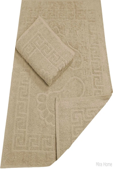 2 Li Banyo Ayak Havlusu %100 Pamuk 50X70 Cm Menesch Kahve ürün görseli 1