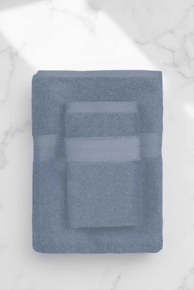 2 Parça Battal Lüks Premium Banyo Spa Havlu Takımı 90x170 Cm İndigo ürün görseli 1