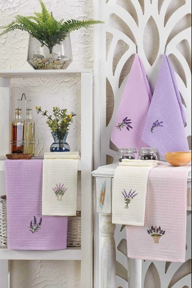 6 Parça Mutfak Kurulama Bezi 30 X 50 Cm Lavender Flower ürün görseli 1