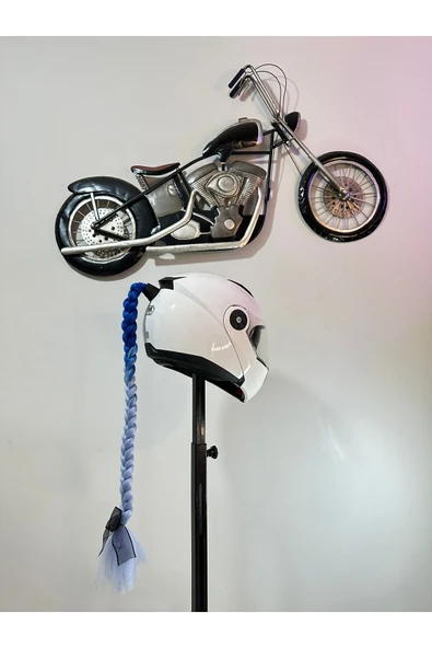 Butik Motor & Motosiklet Mavi Ombreli Saç Kask Dış Aksesuarı ürün görseli 1