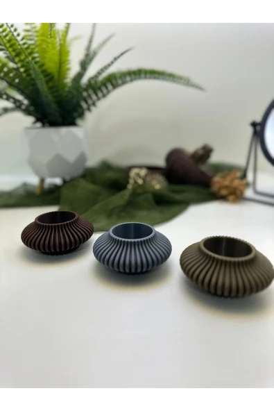 Butik Mumluk Modern Tasarımlı 3'lü Set 3d Baskı - Resim 3