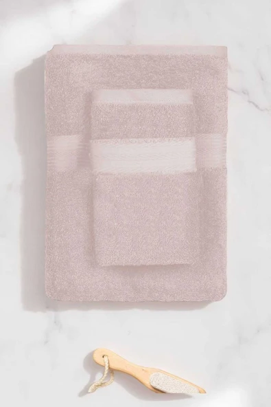 2 Parça Battal Lüks Premium Banyo Spa Havlu Takımı 90x170 Cm Pudra ürün görseli 1