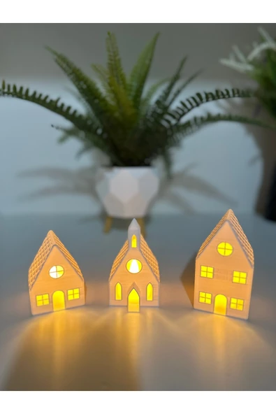 Butik Mumluk 3 'lü Ev Tasarımlı 3d Baskı - Resim 4