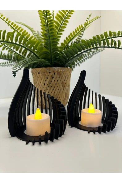 Butik 3d Baskı Siyah Damla Şeklinde Mumluk ürün görseli 1