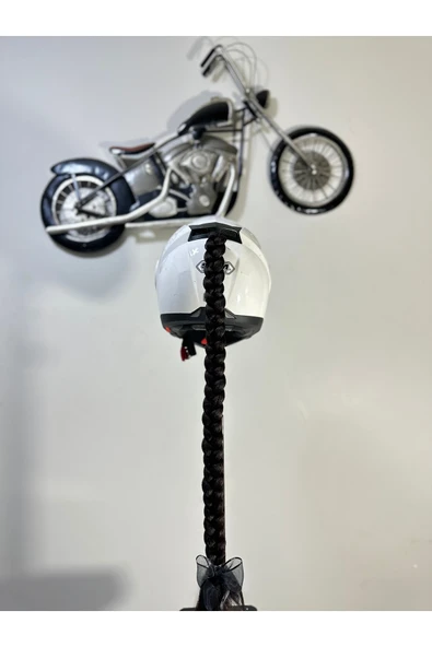 Butik Motor & Motosiklet Koyu Kahve Örgü Saç Kask Dış Aksesuarı ürün görseli 1