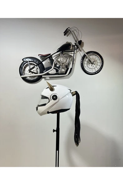 Butik Motor & Motosiklet 3d Baskı Gold Şeytan Boynuzlu Saç Örgülü Kask Dış Aksesuar ürün görseli 1