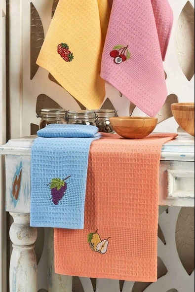 6 Parça Mutfak Kurulama Bezi 30 X 50 Cm Fruit - Resim 3