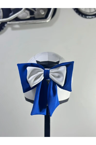 Butik Motor & Motosiklet Mavi Beyaz Çift Fiyonk Kask Aksesuarı Kask Dış Aksesuar ürün görseli 1