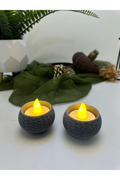 Butik Mumluk Geometrik Desenli 2'li 3d Baskı ürün görseli 1