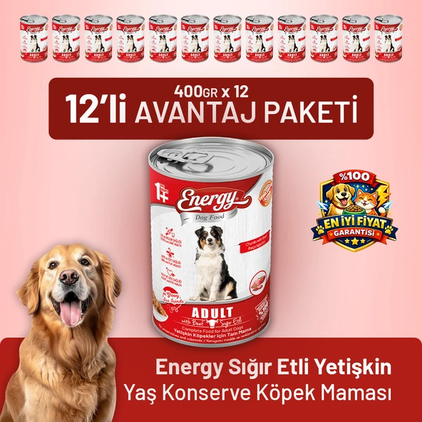 Sığır Etli Yetişkin Yaş Köpek Maması 400 g - 12 Adet ürün görseli 1