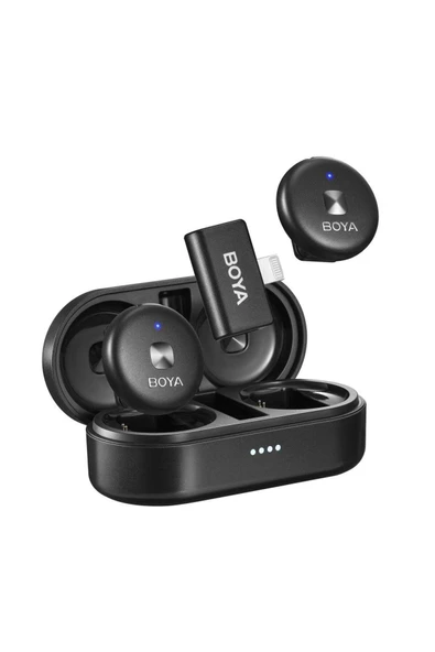 BOYA Omic-D Wireless İkili Yaka Mikrofonu Lightning (Siyah) ürün görseli 1