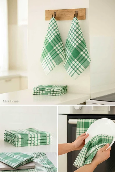 10 lu Lüks Bulaşık Kurulama Bezi ve Mutfak Peçetesi 50x70 Cm Daily Yeşil ürün görseli 1