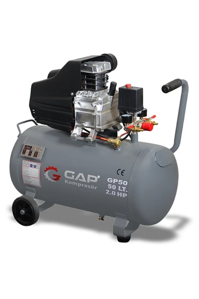 GAP Kompresör Hava Kompresörü Pistonlu 50 lt 8 Bar 2 Hp GP50 - Resim 2