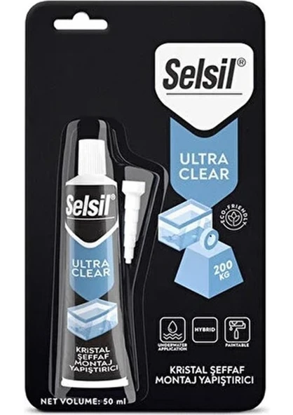 Selsil Ultra Clear Kristal Şeffaf Montaj Yapıştırıcı 50 ML ürün görseli 1