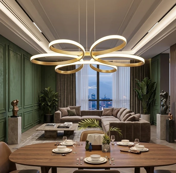 LZY Avize Store Yonca 6’lı Eskitme Plafonyer Salon Mutfak Çocuk Odası Yemek Masası ve Antre için Modern LED ürün görseli 1