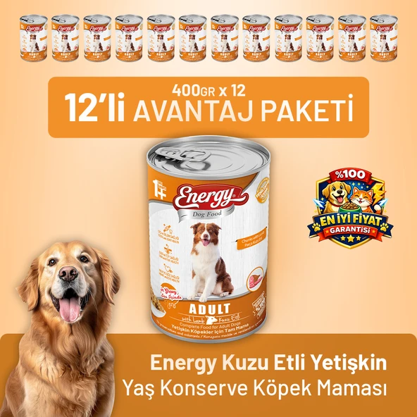 Kuzu Etli Yetişkin Yaş Köpek Maması 400 g - 12 Adet ürün görseli 1