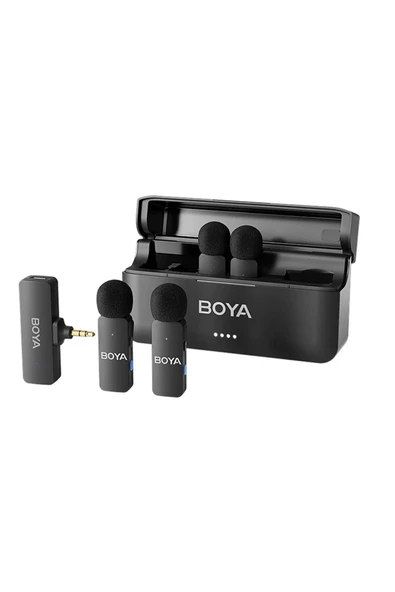 BOYA BY-V4 4 Kişilik Şarj Kutulu Kablosuz Mikrofon Seti - 3.5mm TRS ürün görseli 1