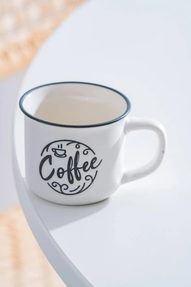 Ruby Porselen Espresso Bardağı Beyaz - 115 ml - Resim 2