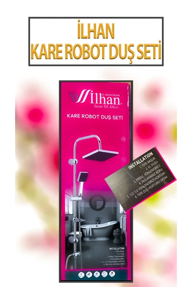 Kare Duş Seti Robot 95 Cm Uzunluğunda ürün görseli 1